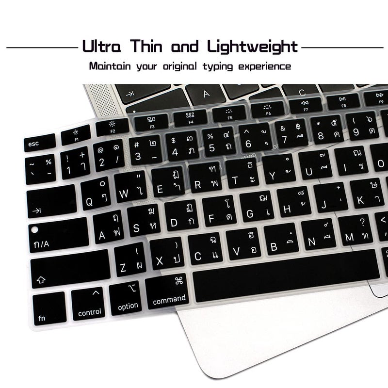 HRH Thai Language Silicone Keyboard Cover Skin for MacBook Air 13 Inch 2018 Release A1932 with Retina Display and Touch ID,USA Layout - Image 3